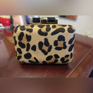 Micro Leopard Print Clutch Bag